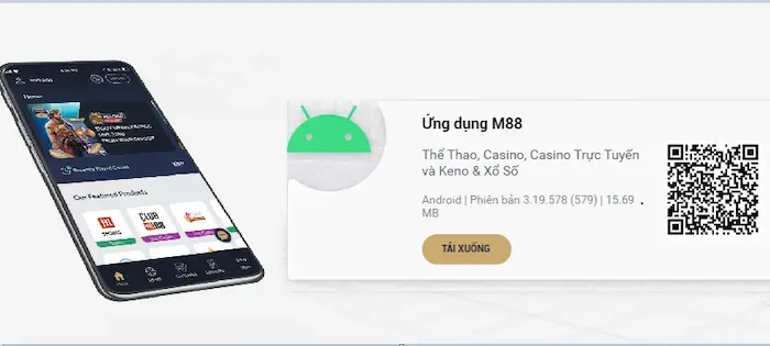 Tải app M88 về điện thoại hệ điều hành ANDROID